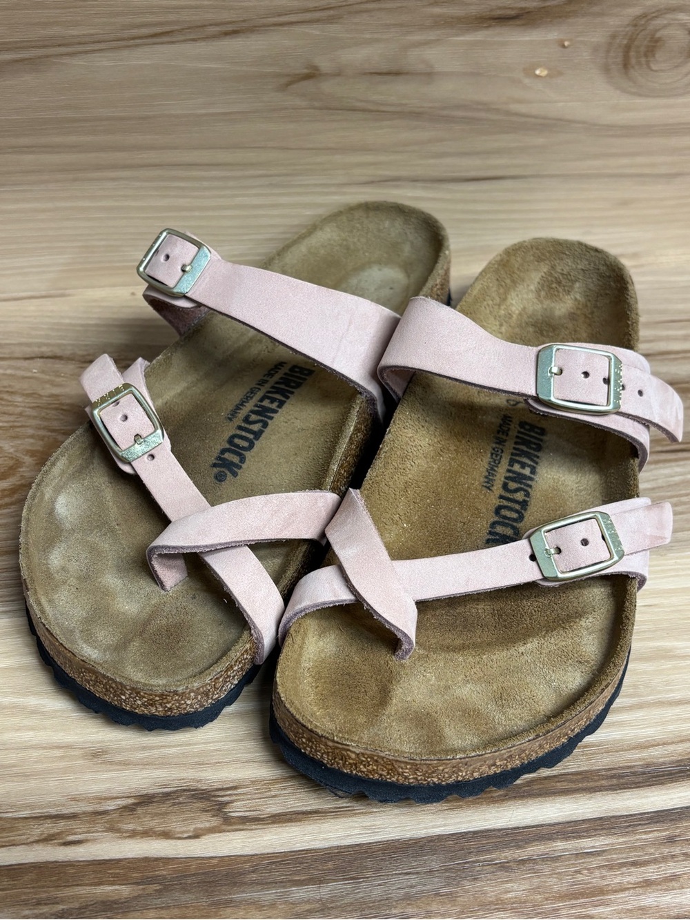Birkenstock Mayari sandal adjustable slender straps Classic cork footbed size6.5